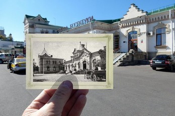 Жд вокзал Ессентуков в прошлом на картинке и в наше время