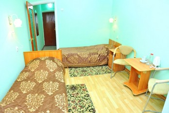 Спальня в номере двухместный однокомнатный первой категории в санатории Лермонтова - город Пятигорск