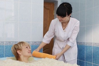 Лечебная пенно-солодковая ванна в санатории Шахтёр г.Ессентуки