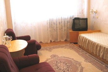 Спальня  в однокомнатном одноместном номере - Военный санаторий орода-курорта Ессентуки