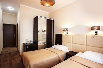 Спальная комната в номере двухместный 4 звездочный повышенной комфортности в санатории Бештау - город Железноводск