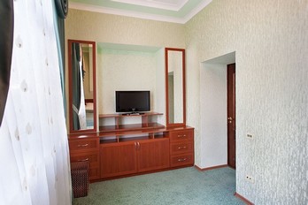 Телевизор в гостиной в номере двухместный семейный с кухней - санаторий Бештау - город Железноводск