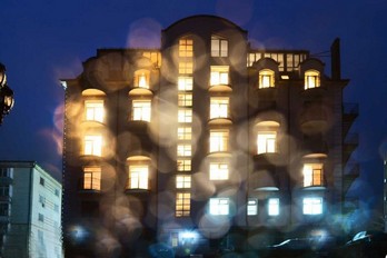 Ночая иллюминация в санатории Буковая Роща городе Железноводск